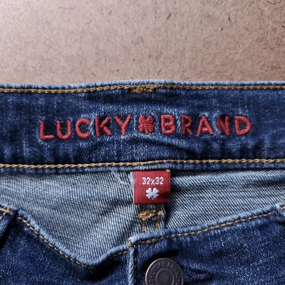 Lucky Brand 121 Slim Straight Jeans Men 32x32 Blue Stretch Faded Modern